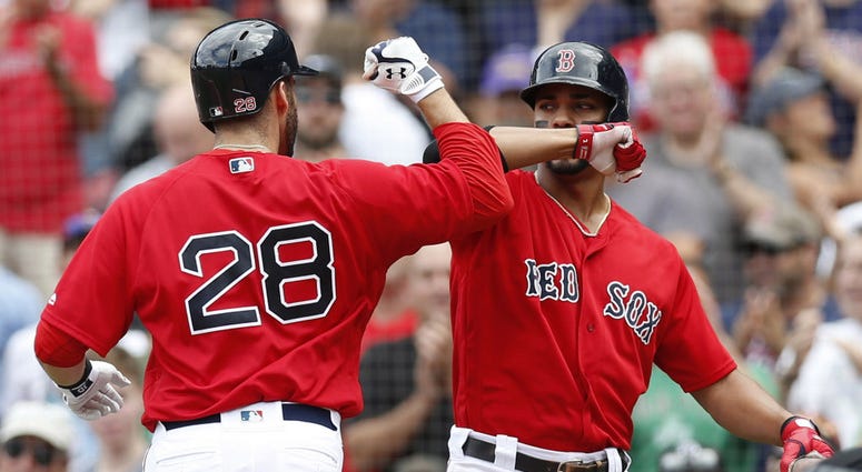 J.D. Martinez and Xander Bogaerts J.D. Martinez and Xander Bogaerts